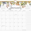 2026 Calendar, Cabbrix Wall Calendar 2026, 18 Months Calendar Runs From January 2026 - June 2027, 15" x 12", Twin-Wire Binding, Hanging Hook, Floral Design