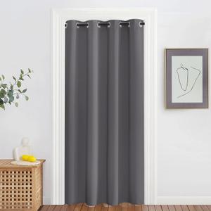 NICETOWN Grey Blackout Curtain & Drape for Doorway - Grommet Privacy Door Curtains Noise Reducing Thermal Insulated Window Treatment for Bedroom/Living Room (1 Panel, W52 x L78)