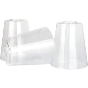 Kira Home Asher 6" Glass Shades, Clear Replacement Glass, 1.75" Fitter Size, 6" x 5.25", 3-Pack