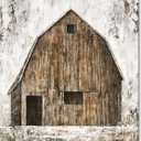 Yihui Arts Old Barn Canvas Wall Art with Textured Rustic Painting Vertical Pictures for Living Room Bedroom Bathroom Decor, 48"L x 36"W