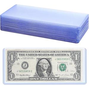 2 x 30 Pack Dollar Bill Protector Sleeves,Waterproof Scratch-Resistant Top-Load Dollar Bill Holders for Collectors Hard Plastic Display Cases,Organizer for Collectors