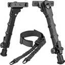 CVLIFE 7.5-9 Inches Rifle Bipod Compatible with M-Rail Bipod with Two Point Rifle Sling for Rifle, Adjustable, Foldable Attach Directly Bipod for Shooting, Hunting, Range and Outdoors