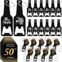 Maxcheck 50 Sets 50th Birthday Party Favors for Guests, 50th Bottle Opener Souvenirs Keychains Bulk with Thank You Cards and Organza Bags for Birthday Wedding Anniversary Souvenirs Gifts