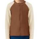 Haloumoning Boys UPF+ 50 Rash Guard Kids Zip Up Long Sleeve Sun Protection Quick Dry Swim Shirt 5-14 Years Brown, 150