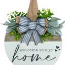 Welcome Sign for Front Door Wreath, Modern Rustic Farmhouse Decor, Wreaths for Front Door Porch Decor Outdoor, Welcome Home Decorations, Housewarming Gifts for Spring Summer Fall All Seasons Holiday