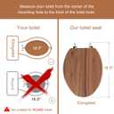 Elongated Toilet Seat Molded Wood Toilet Seat with Zinc Alloy Hinges, Easy to Install also Easy to Clean, Anti-pinch Wooden Toilet Seat by Angol Shiold (Elongated, Natural)