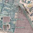 35 Boho Area Rugs,Machine Washable Neutral Vintage Carpet for Living Room,Office,Bedroom,Dining Room and Farmhouse with Non Slip Backing,Teal Green