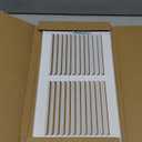 HVAC Premium 12'' x 6'' [Duct Opening] Flat Stamped Steel Return Air Grille - Sidewall and Ceiling - HVAC Vent Duct Cover - White [Outer Dimensions: 13.75''w X 7.75''h]