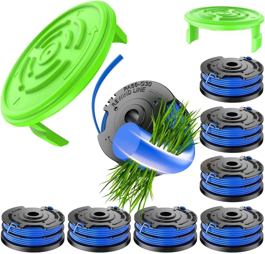 10 PCS Replacement Trimmer Spool & Cap  Compatible with Kobalt KST 120X / KST 120X-06 String Trimmer Only (Item #651246), 0.065" Dual Line, 8 Spools + 2 Caps