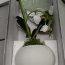 Forlaoers Tall 17" White Real Touch Orchid Artificial Flowers with Vase Fake Orchids Silk Floral for Home Decor Indoor Bathroom Decoration Potted Office Table Top Centerpieces Arrangements