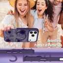 OOK Purple Case Design for iPhone 17 Pro Case, Compatible with MagSafe, Cute Sunflower Floral Blooms Design Frosted Shockproof for Women Girls Magnetic Phone Cover - Purple Flower