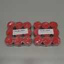Tea Light Candles Colored Unscented Metallic Tin Cups Set of 18 Made in USA (Red), 2 Packs