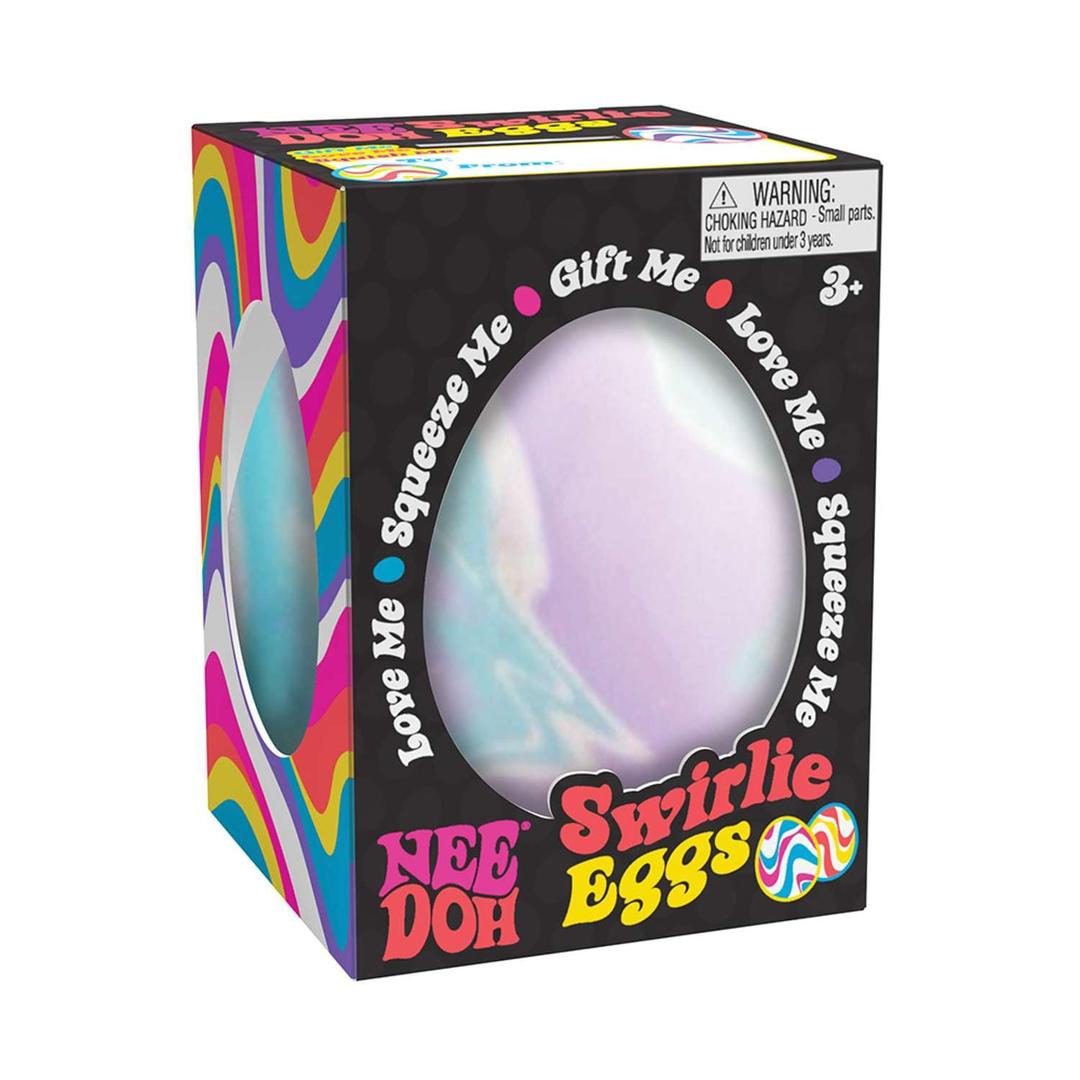 Schylling NeeDoh Swirlie Egg - Sensory Squeeze Toy - Satisfying Dough Filling - 2.5" Tall - Color May Vary (Pack of 1)