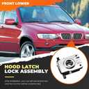 Hood Latch Lock Assembly Front Lower Compatible with 3 5 Series E46 E39 E52 E53 330 X5 325 M3 M5 1997-2006 51238203859 51238185738 5123822980