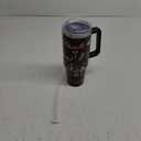 Book Lovers Gifts 40oz Tumbler with Handle and Straw Lid,Vacuum Insulated Leak Proof Tumbler bookish gifts for Women Readers Librarian,Book Accessories Stainless Steel Travel Mug,Skull Bookshelf