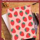 Spiral Journal Notebook for Women,A5 College Ruled Notebooks 6"x 8.4", 120 Pages (60 Sheets) Lined Journal with Premium Thick Paper,Perfect for School Office Home(Pink Strawberry)