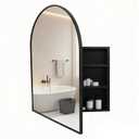 VIWILII Black Metal Medicine Cabinet Arched-Design 20x30"