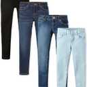 The Children's Place Girls Super Skinny Jeans, Black Wash/ Dk Twlight/ Victory Blue Wash/ Sky Wash 4 Pack, 8S