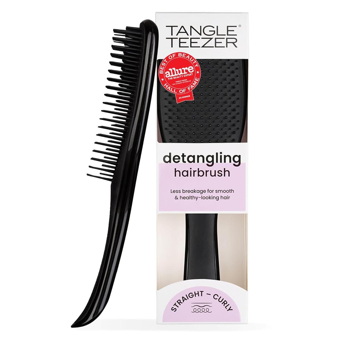 Tangle Teezer Ultimate Detangler Brush for Wet & Dry Hair, Eliminates Knots & Reduces Breakage for Straight to Wavy Hair Types, Liquorice Black (Regular)