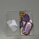 Key Fob Cover for Chevy with Diamond Keychain for Women Car Key Holder Compatible with Chevrolet Equinox Malibu Cruze Traverse Camaro Trax Blazer Volt Bolt Protector, 4 Buttons (Purple-Heart)