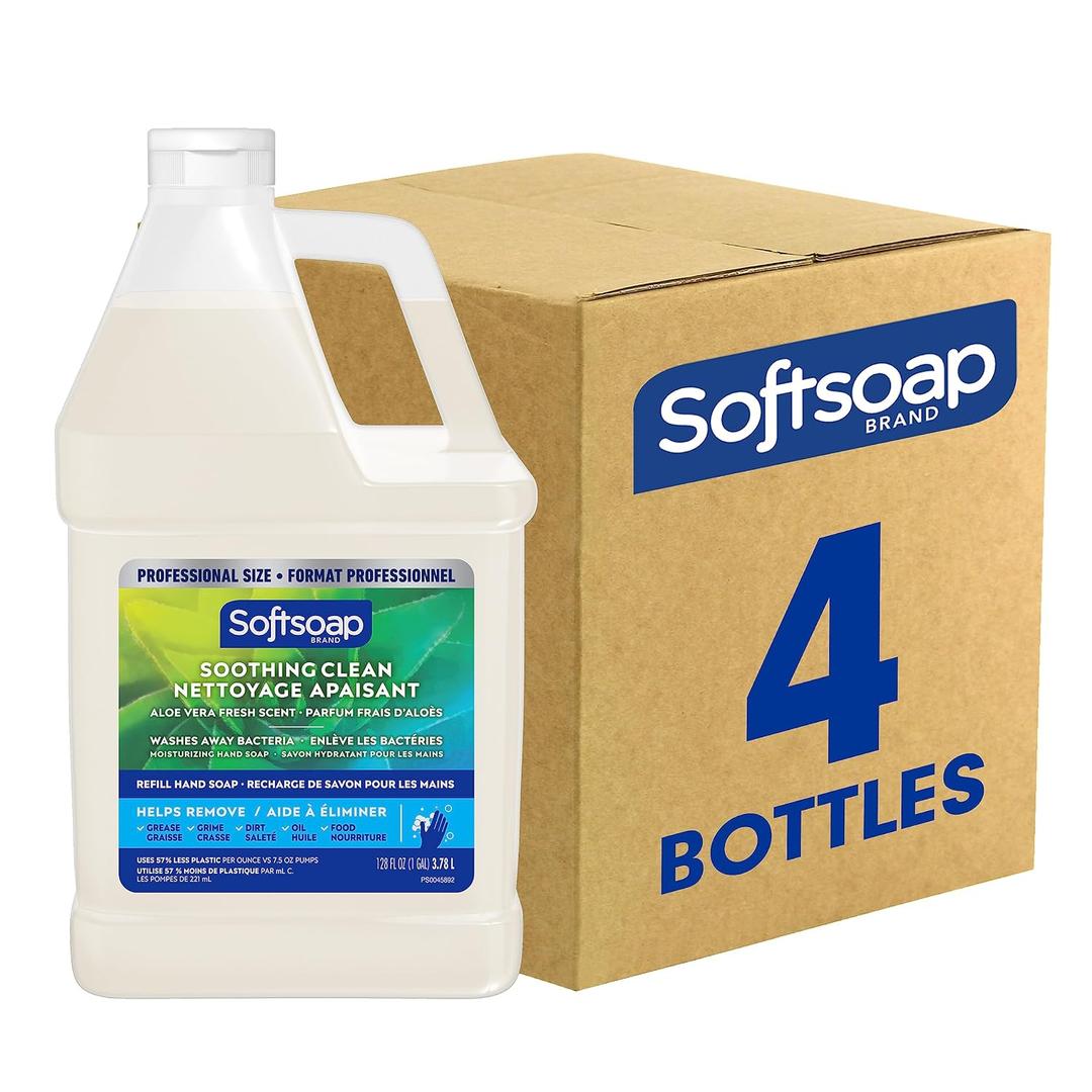 Softsoap Soothing Clean Liquid Hand Soap, Aloe Vera Fresh Scent, 128 fl oz