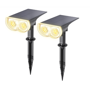 Linkind Solar Lights Outdoor Waterproof IP65, StarRay RGB Solar Spot Lights Outdoor, Color Changing Outdoor Solar Lights for Yard, Garden, Pathway, Holiday Decorations (Multicolor, 2 Pack)