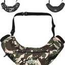 Football Hand Warmer Pouch - Water Resistant Hand Warmer Muff with Adjustable Strap, Ribbed Cuffs and Zipper Pocket, Ideal for Football, Hunting, & Outdoor Activities (Adult, Green Camo)