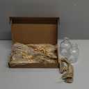 Nuanchu 7 Set Boho Pampas Grass Decor Centerpiece for Christmas 10 Small Glass Vases 7 Dried Pampas Grass Bouquet with Rope for Vintage Rustic Christmas Bridal Party Farmhouse Decoration