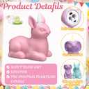 Bucherry 4 Pcs Easter Bunny Flameless Candle Light 7.5" LED Pastel Easter Rabbit Candles Battery Operated Spring Lighted Tealight Bunny Flickering Tea Light Gifts for Women Spring Home Table Decor