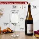 Wine Glasses Set of 12, 12oz Clear Red/White Wine Cup, Long Stem Wine Glasses for Party, Wedding and Home