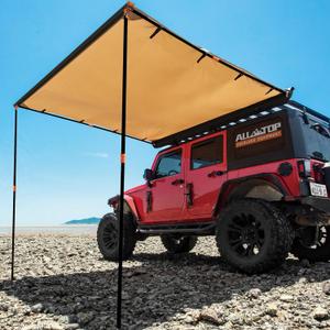 ALL-TOP Vehicle Awning 8.2'x8.2' Roof Rack Pull-Out Sun Shade UV50+, Weatherproof 4x4 Side Awning for Camping & Overland (Hardware Included)