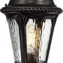 Emliviar 22.4 Inch Modern Exterior Post Lantern with Water Ripple Glass, Oil Rubbed Bronze Lamp Post Outdoor Lighting, E26 Base 60W Max, XE265P-M ORB-SW