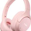 TOZO HT3 Hybrid Noise Cancelling Headphones, 90H Battery Life Wireless Over Ear Bluetooth 6.0 Foldable Headset, AI Voice Assistant with 5 Mics, Connect 2 Devices and Hi-Res Sound, 32 EQ Audio Presets (Pink)
