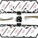 Valve Cover Gaskets + 8 Glow Plugs + BK Relay With Inner Injector Glow Plug Harness Compatible with 7.3L Ford F250 F350 E250 E350 Diesel Powerstroke 1999-2003 (615-201, F81Z-6584-AA)