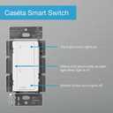 Lutron Caseta Original Smart Light Switch (Lutron Smart Hub Required), for Home, LED Lights, and Fans, 6 Amp, Single-Pole/3-Way, Neutral Required, PD-6ANS-WH, White