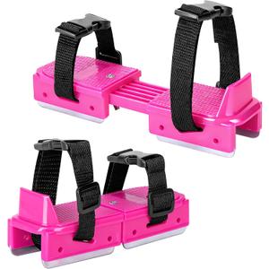 1 Pair Toddler Ice Skates, Adjustable Kids Ice Skates with Touch Fastener, Pink Double Runner Ice Skates for Toddler Winter Beginner Ski Pink