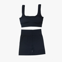 Two Pieces Workout Outfits For Women Seamless Crop Tank Top High Waist Sports Shorts Set Gym Yoga Exercise Sets M