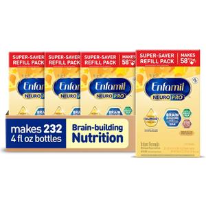 Enfamil NeuroPro Baby Formula, Brain Building Duo DHA & MFGM, Exclusive Immune Supporting HuMO6 Blend, Powder Infant Formula, Baby Milk, 36.4 Oz, 4-Pack (EXP 07/01/26)