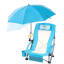 Thallike High Back Folding Beach Chair with Umbrella, Blue - 1 Set