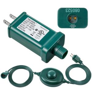 Meonum 29V LED Power Supply with Foot Switch, UL Listed Transformer Replacement Class 2 Power Supply, Low Voltage Transformer US Plug Adapter for Christmas Tree Light (TS-12W29V)