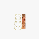 BESTEEL 5-10 Pairs Silver Gold Hoop Earrings Set for Women Men Hypoallergenic Surgiacl Stainless Steel Small Huggie Earring Stacks Pack Jewelry for Multiple Piercing Waterproof