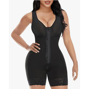 YIANNA Fajas Colombianas Shapewear for Women Tummy Control Post Surgery Full Body Shaper Butt Lifter with Zipper Crotch M