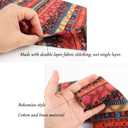 Bohemian Style Placemats Set of 6 Washable Table Mats Set 16x12 Inch Cotton and Linen Material Placemats Red