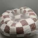 LE SURE Donut Cat Beds for Indoor Cats - Gift for Pets with Washable Cover, Cute Modern Puppy Beds with Jacquard Shaggy Plush & Anti Slip Bottom, 20 Inch, Brown