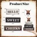 4 Pcs Highland Cow Bathroom Wooden Table Decor