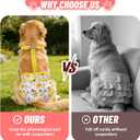 Female Dog Diapers 3 Pack Washable Dog Diapers Female Dog Diaper that Stay on Dog Diaper Female with Suspenders Reusable Doggie Diapers for Heat, Incontinence and Puppy Training (Large)