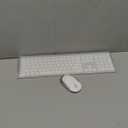 Wireless Keyboard and Mouse Combo - Full Size Slim Thin Wireless Keyboard Mouse with Numeric Keypad 2.4G Stable Connection Adjustable DPI (White & Silver)