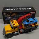haomsj Big Tow Trucks Toy Trucks with Hook and Car for Boys Pull Back Truck Toys with Light and Sound for Kids (1:18 Plastic Tow Truck)