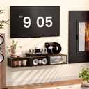 49" Floating TV Stand, Floating TV Stand Wall Mounted, Entertainment Center and TV Console Shelf with Open Storage Cabinet for Living Room, Bedroom