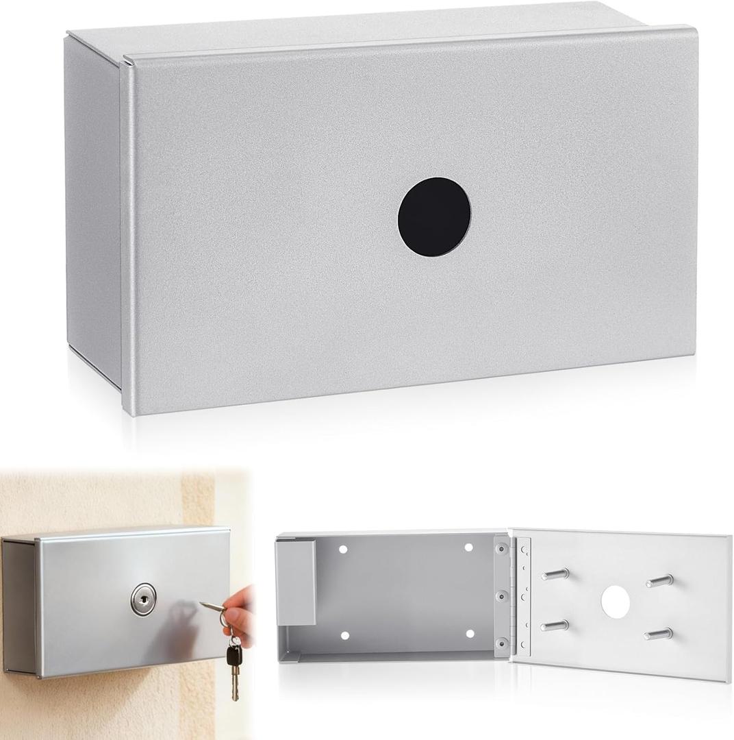 Key Lockbox for Outside 6" x 3.5" Surface Mounted Stainless Steel Key Storage Box for Apartment Buildings Box for Secure Entry Keys Management, Not Icnludes Lock